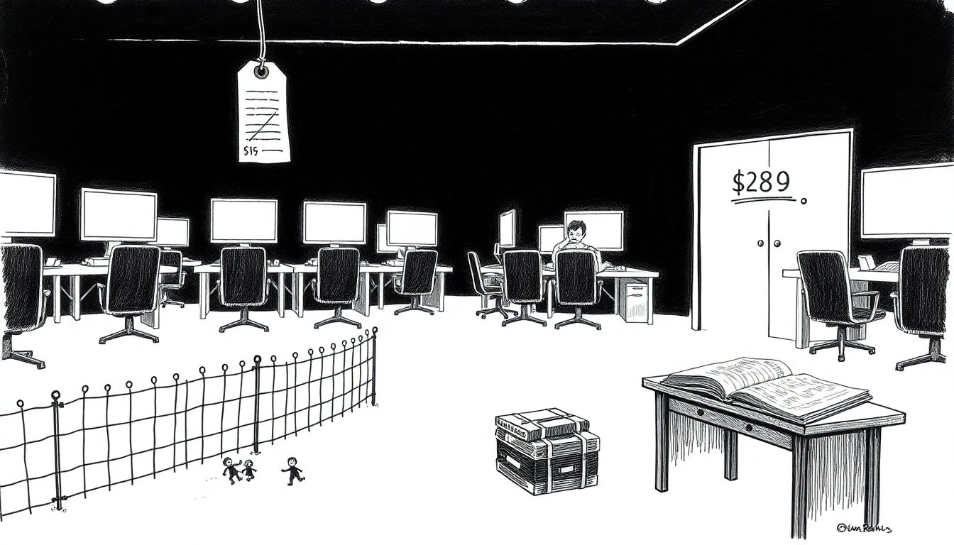 Disembodied hands type at glowing monitors in a dark office while a developer sleeps, showing AI agents taking over the night shift.